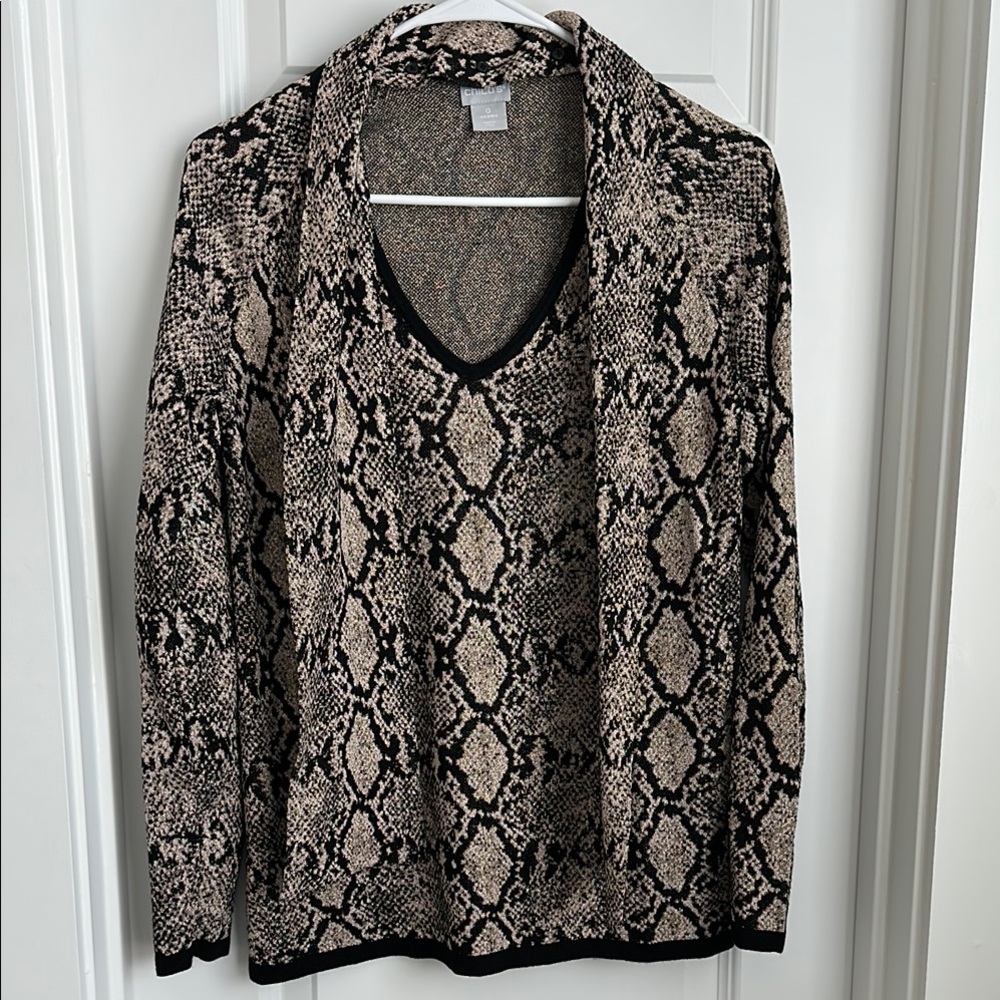 Snakeskin Print blouse sweater